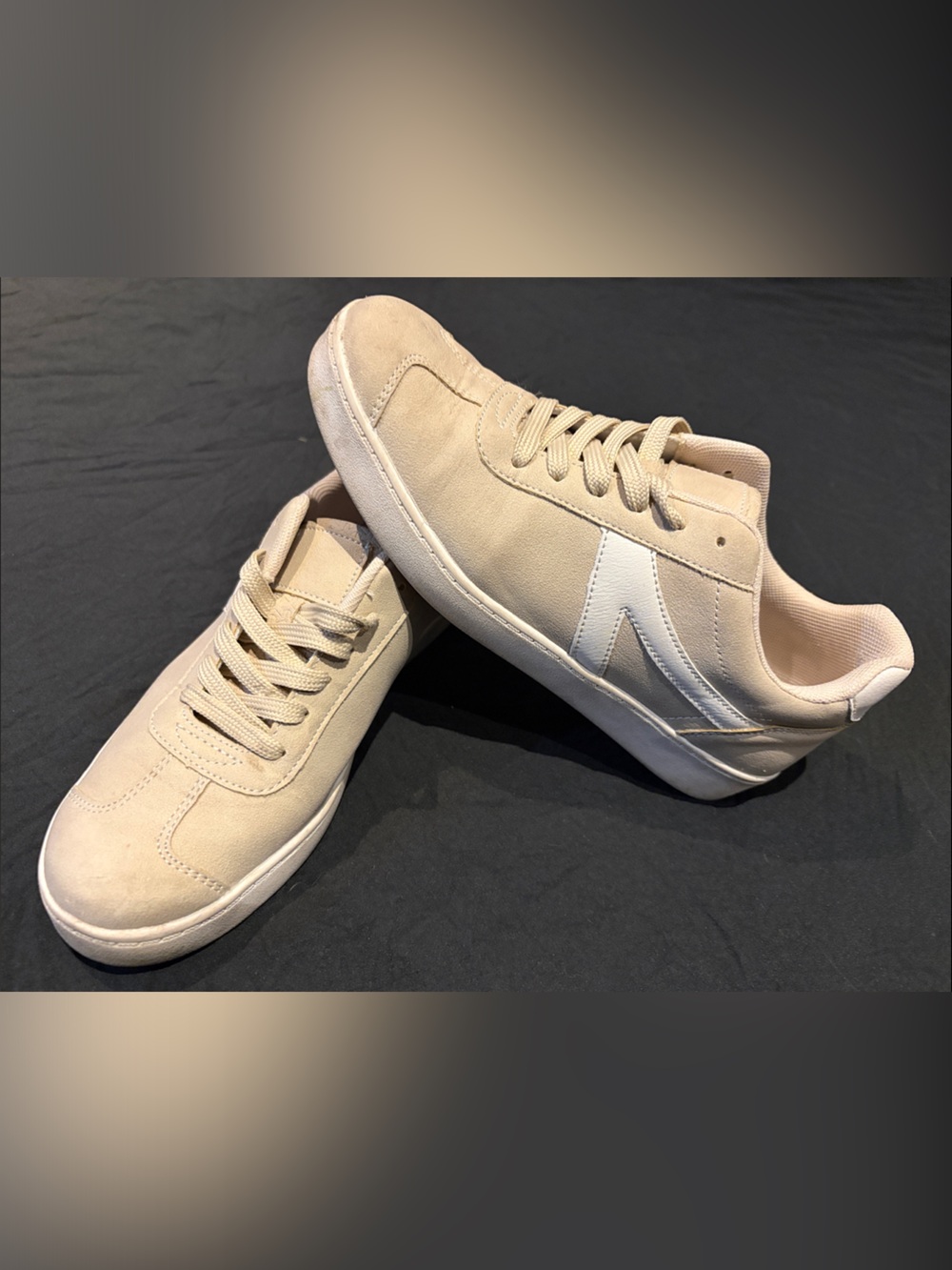 JustFab Beige Sneakers - Size 8